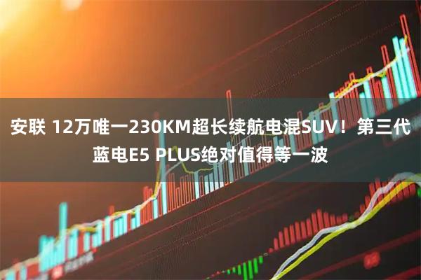 安联 12万唯一230KM超长续航电混SUV！第三代蓝电E5 PLUS绝对值得等一波